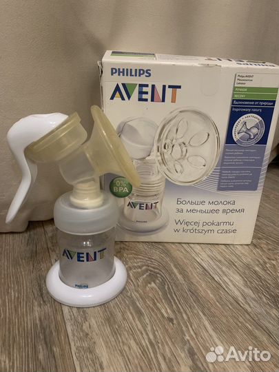 Молокоотсос ручной авент + бутылочка