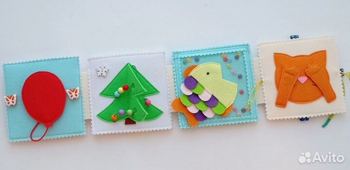 Развивающая книжка раскладушка из фетра 0+