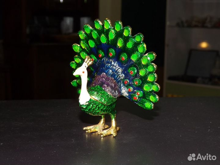 Шкатулки Павлин, петух и курачка метал, Индия