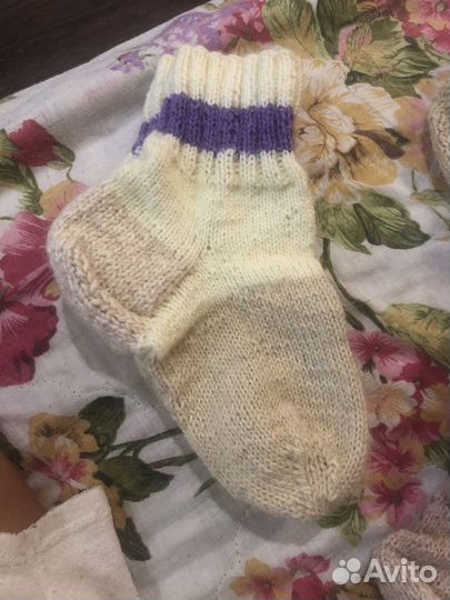 Носочки вязаные шерсть