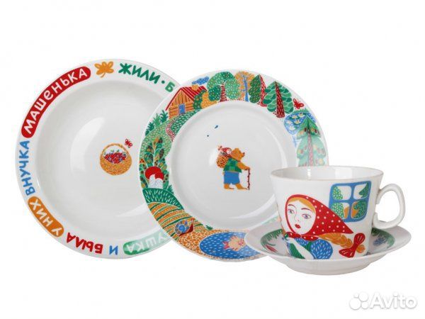 Комплект 4-х пред Молодежная рис. Маша детский лфз