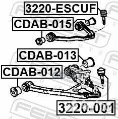 Опора шаровая cadillac escalade -17 перед.нижн