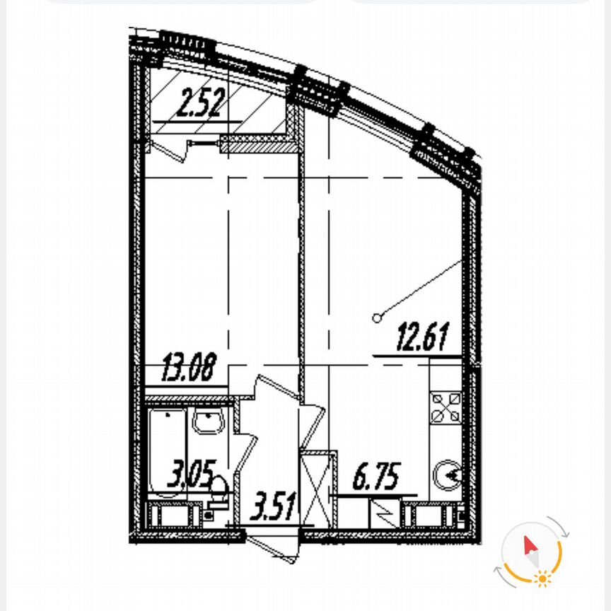 1-к. квартира, 40,3 м², 8/14 эт.