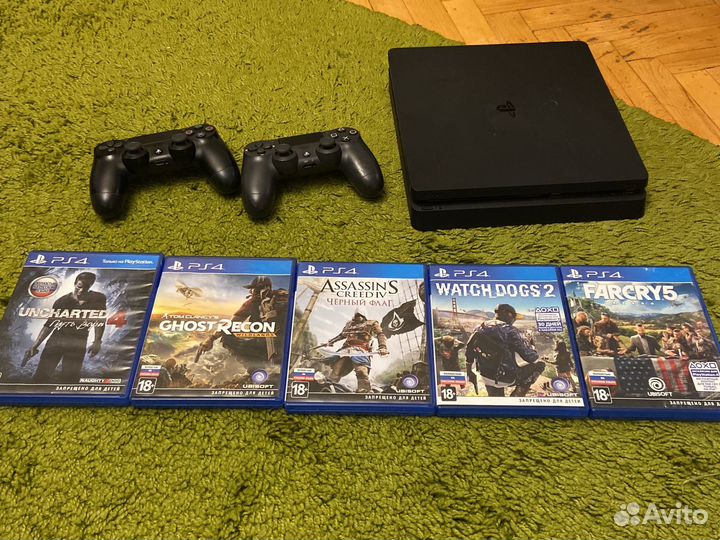 Sony PS4 slim 500GB +5 игр