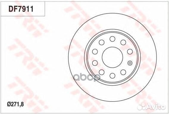 Диск тормозной зад DF7911 TRW