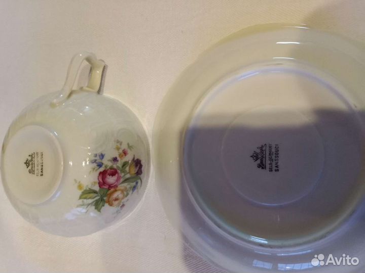 Чайные пары, трио костяного фарфора.Германия