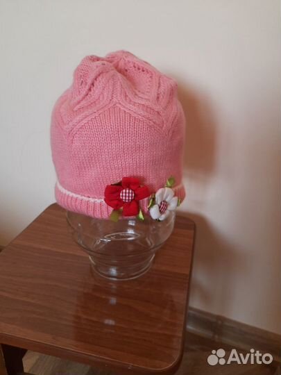 Шапка для девочки весенняя с х/б подкладом