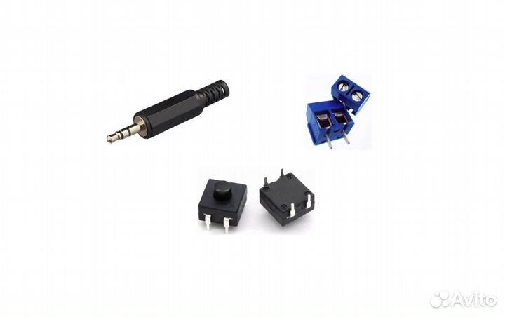 Клеммы, кнопка, штекер, пины, переключатель