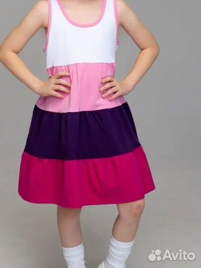 Летнее платье для девочки 122 128