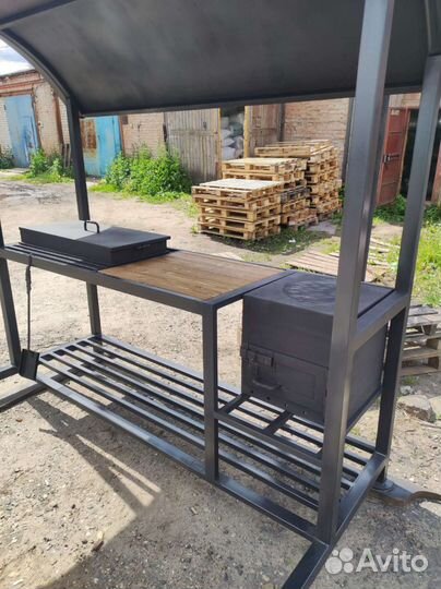 Мангальная зона в стиле лофт