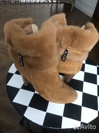 Зимние сапоги рыжие Graciana