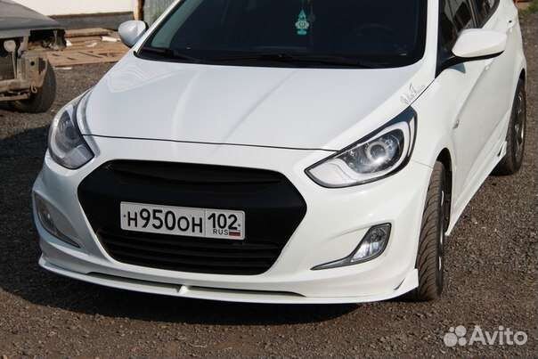 Губа на бампер хендай солярис