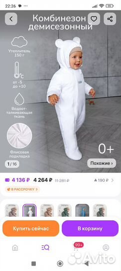 Комбинезон утеплённый демисезонный amarobaby