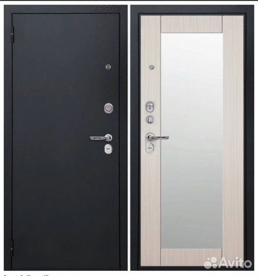 Входная дверь Эдельвейс с зеркалом в 3-х цветах