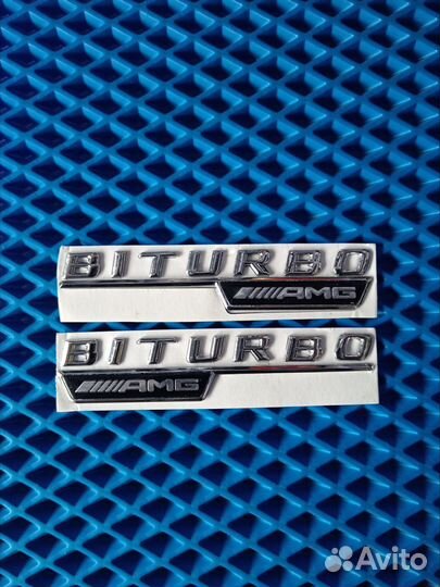 Эмблема слово biturbo AMG на Mercedes-benz