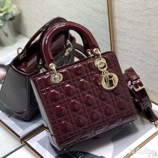 Сумка Christian Dior CD lady лаковая кожа большая