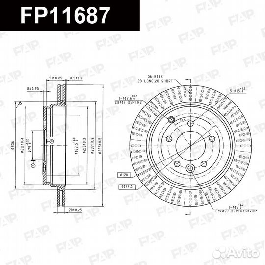 Диск тормозной FP11687 FAP Россия
