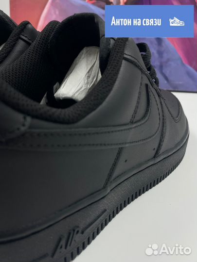 Кроссовки Nike Air Force 1 черные белые 41-45