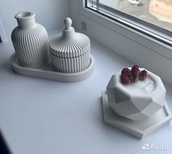Подарочные наборы из гипса, свечи