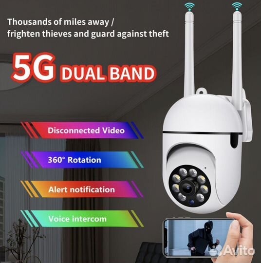 Камера видеонаблюдения V380 Pro, 1080P, PTZ Wi-Fi