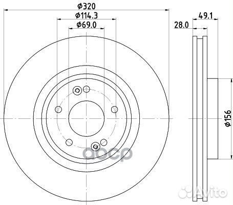 8DD 355 125-121 Диск тормозной hyundai santa FE