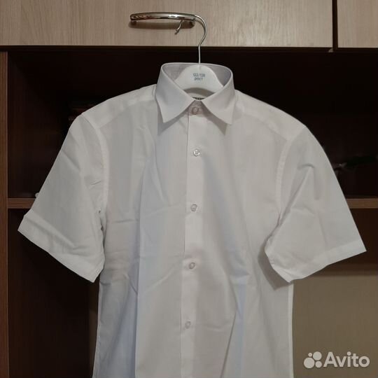 Рубашка школьная белая 140 на мальчика