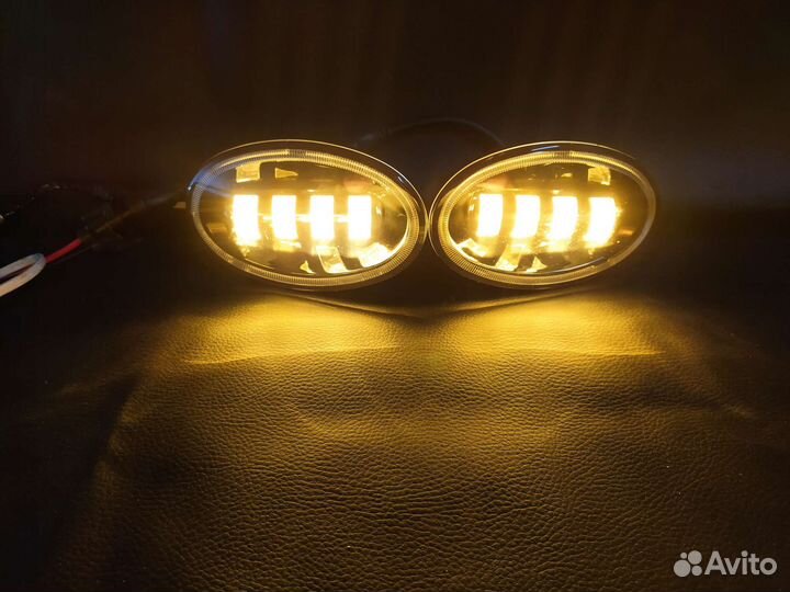 LED туманки для Honda 2 режима Белый/Желтый