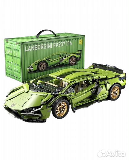 Конструктор Lamborghini green. Аналог lego technic