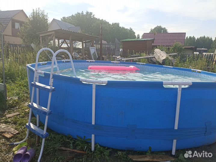 Каркасный бассейн с печкой