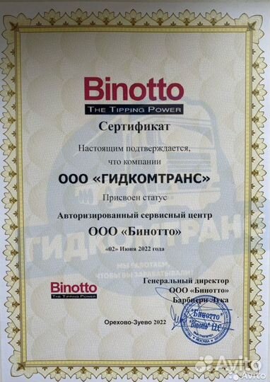 Гидроцилиндры Binotto AMP Атлант