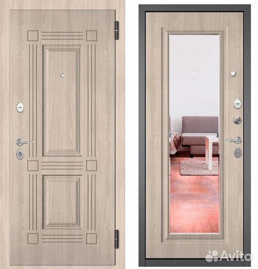 Металлические двери с зеркалом