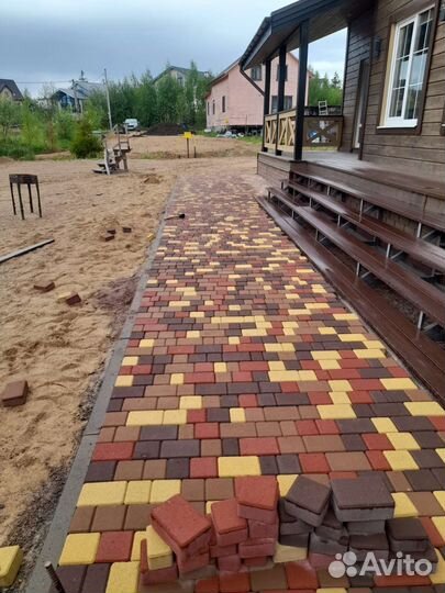 Укладка тротуарного плитки,дренаж