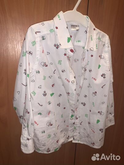 Новогодняя рубашка для мальчика 104