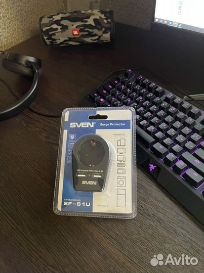 Сетевой фидьтр Sven с 2мя usb