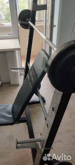 Атлетическая скамья ST-9410 +гриф +гантели +блины