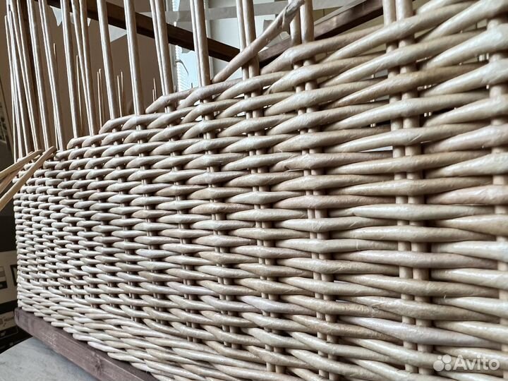 Плетёная корзина-сундук из эко лозы 50*40*40