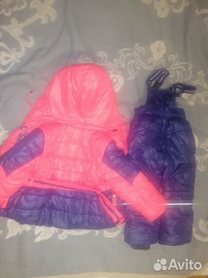 Зимний костюм для девочки 86см