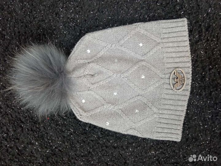 Трикотажная шапочка с шарфом baby armani