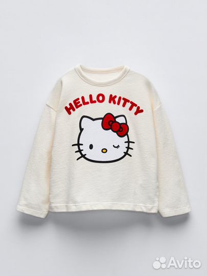 Лонгслив для девочки zara hello kitty