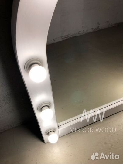 Гримерное зеркало с подсветкой полукруг