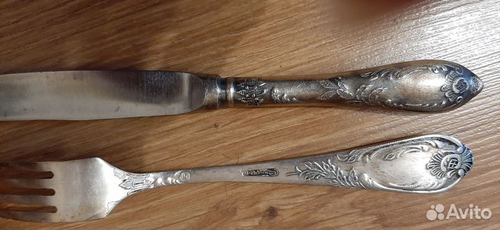 Мельхиоровые ножи, вилки