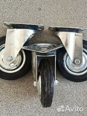 Колеса резиновые поворотное на площадке d160