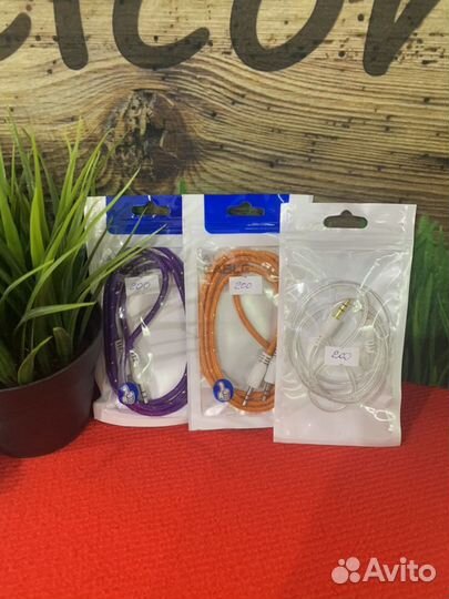 Кабель aux 1 метр усиленный