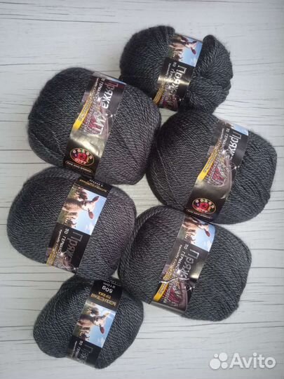 Пряжа средне-черно-белый меланж шерсть клевая