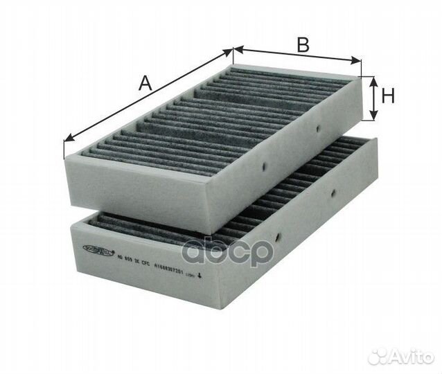 Фильтр салона MB W166 угольный AG 809 2K CFC Go