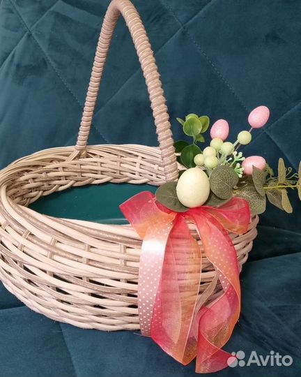 Корзина плетёная пасхальная