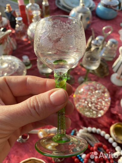 Рюмка Богемия Чехия цветное стекло