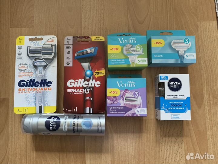Бритвенный станок и кассеты Gillette, новый