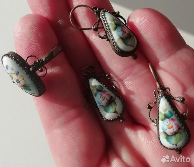 Набор мельхиоровый с эмалью(мнц)