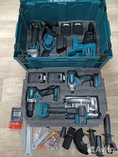 Набор инструментов Makita 6 в 1, 4 Аккумулятора